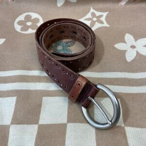FOSSIL Women's Leather Belt Walnut Sz S Equestrian Cowgirl Western Southern Wear